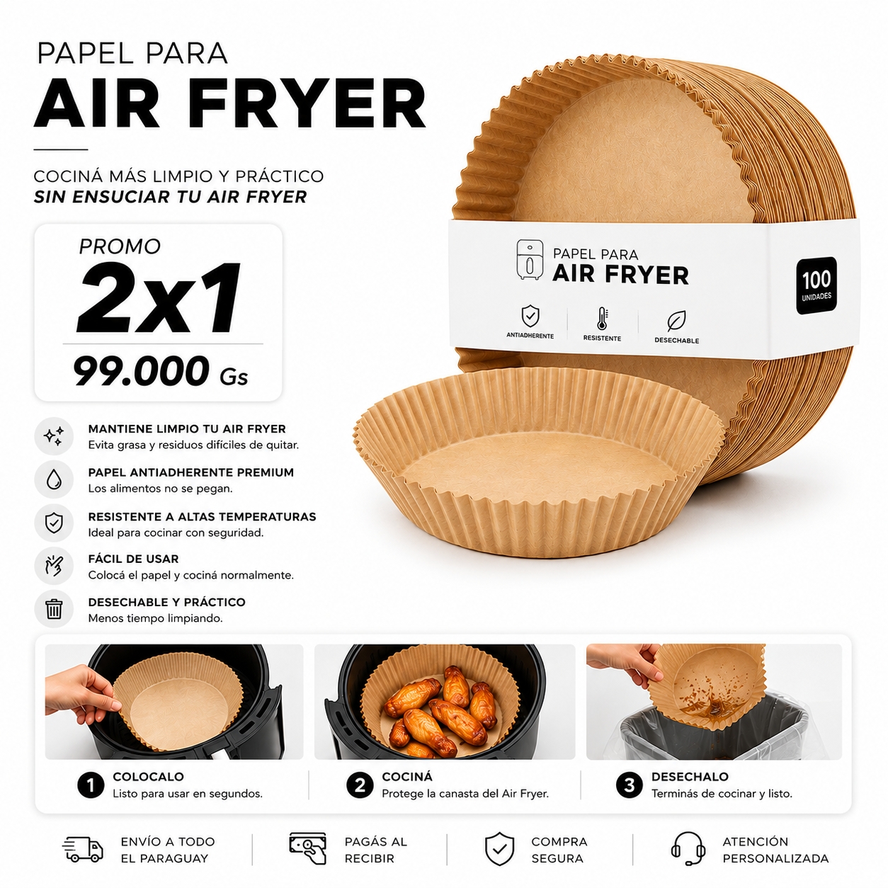 Papel Para Air fryer Promo 2x1