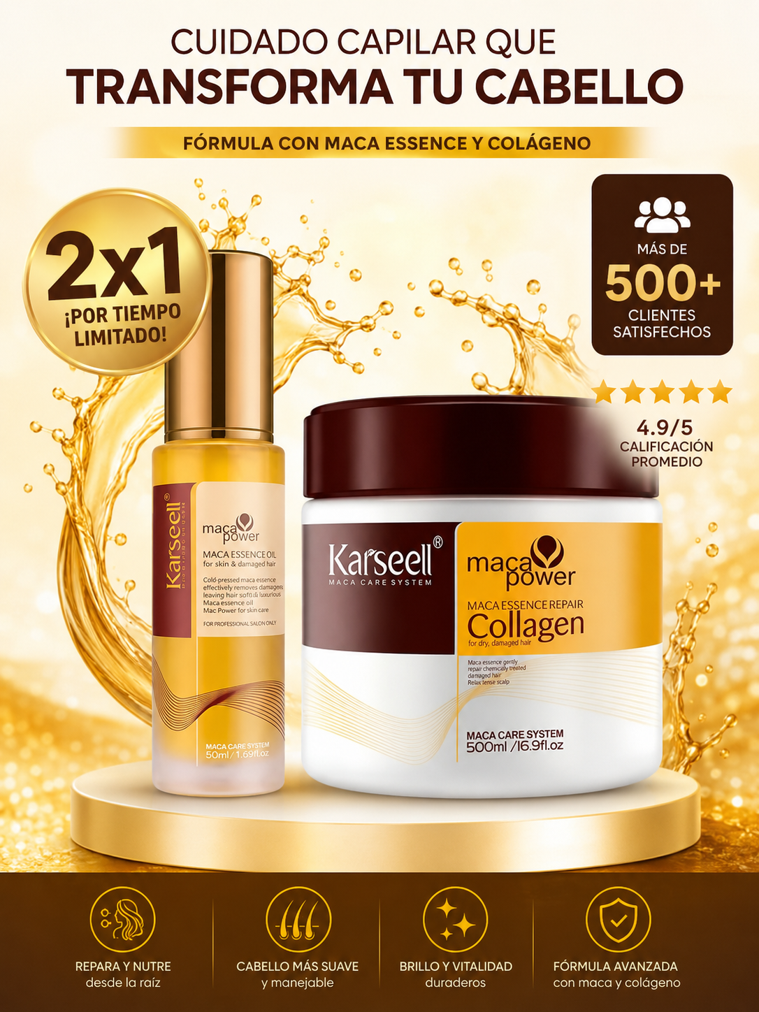 Combo Karseell Collagen 500 ML+ Aceite 50 ML