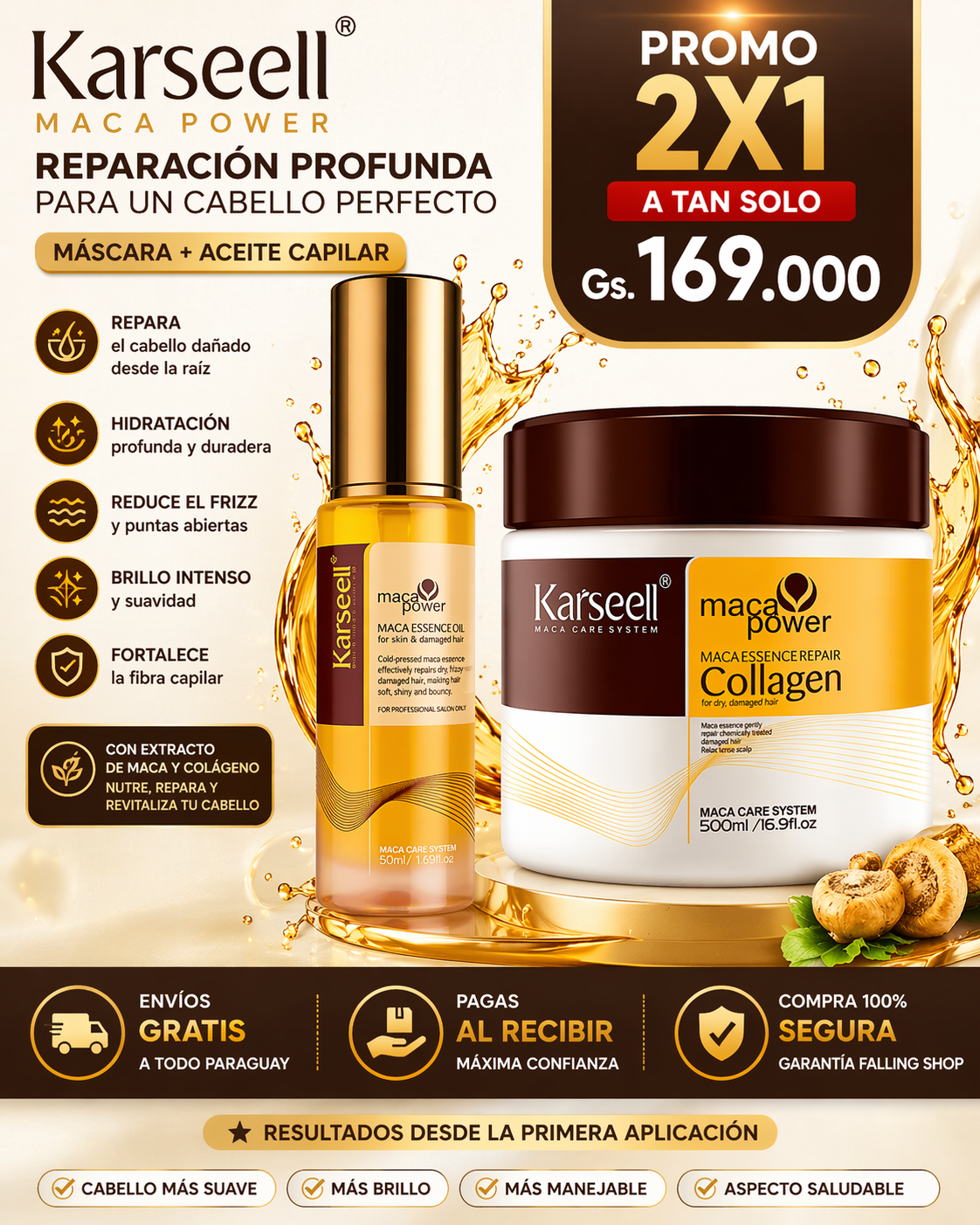 Combo Karseell Collagen 500 ML+ Aceite 50 ML